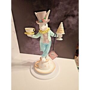 Cottontail‎ Lane Mad Hatter Easter Bunny 15" Figure Macaroon Tree and Tea Cups